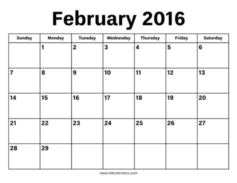 february  calendar printable  calendars
