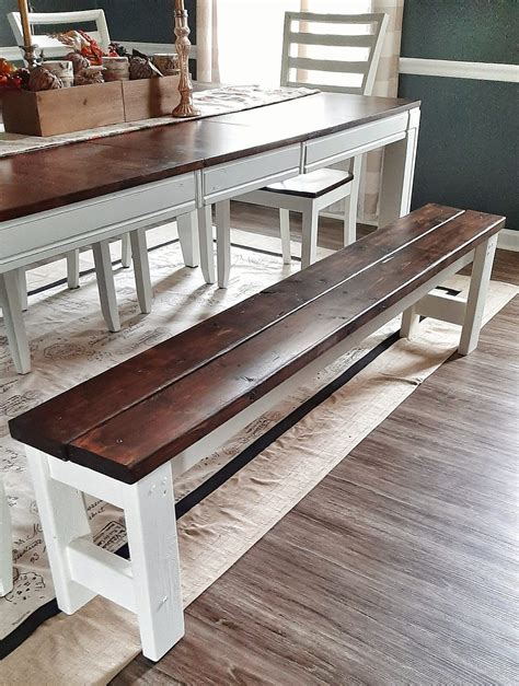 diy farmhouse bench  dining table  perfectly imperfect life