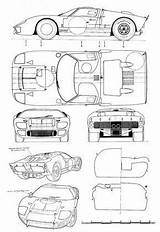 Gt40 Blueprints sketch template