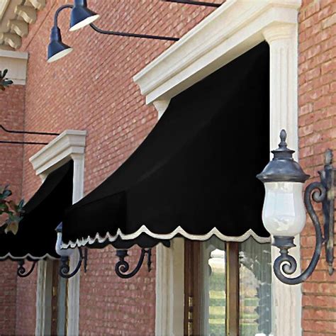 awntech nantucket   wide    projection black solid crescent windowdoor fixed awning