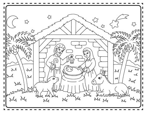 printable christmas nativity coloring pages   mom