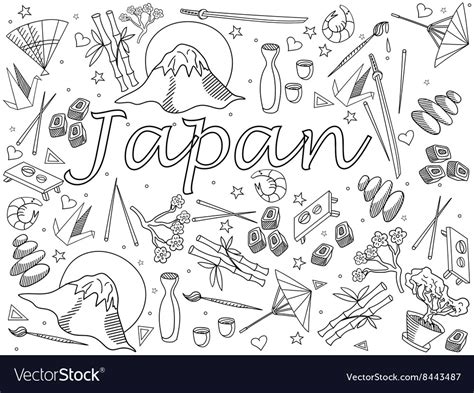 japan coloring book royalty  vector image vectorstock