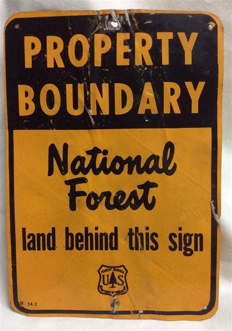 national forest boundary sign  metal sign national forest forest service antique