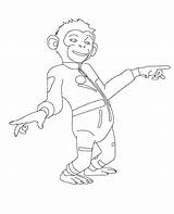 Chimpanzees Space Coloring Funny sketch template