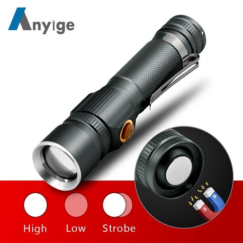 anyige mini pocket led flashlight lm tactical aluminum  modes zoomable flash torch riding