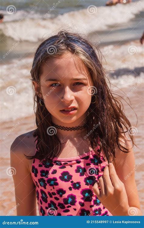 Portrait Of Beautiful Young Girl At The Beach Teenager Girl By The Sea