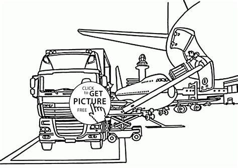 box truck   airport coloring page  kids transportation