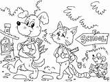 School Coloring Way Animals Pages Going Printable sketch template
