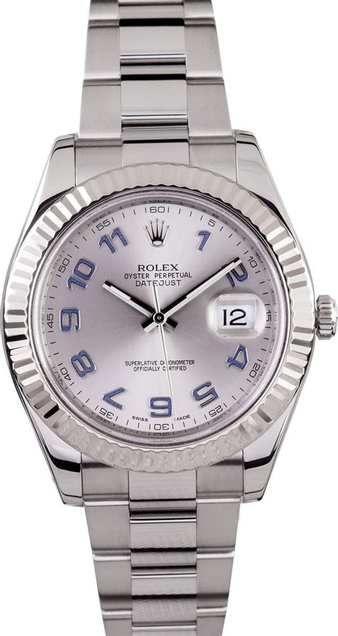 rolex datejust ii blue dial 116334 at bob s watches 100