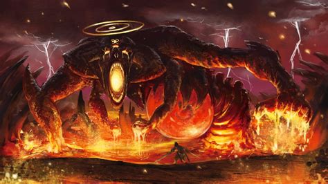 Wallpaper Monster Fire Lightning Hell Warrior