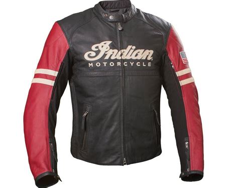 Men S Racer Jacket Black Red Leather Indian Motorcycle