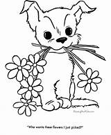 Puppy Color Cute Coloring Pages Dog Printable Puppies Print Help Kids Flowers Mother Sheet Printing Fun sketch template