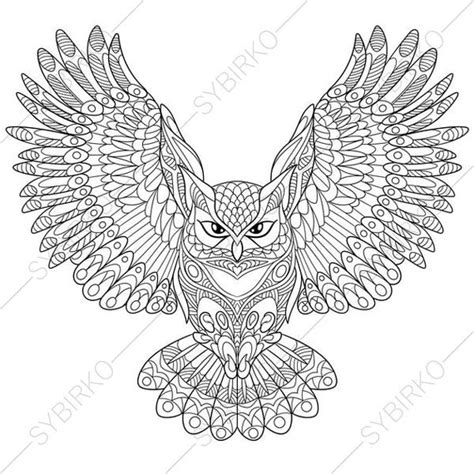 owl coloring page animal coloring book pages  adults