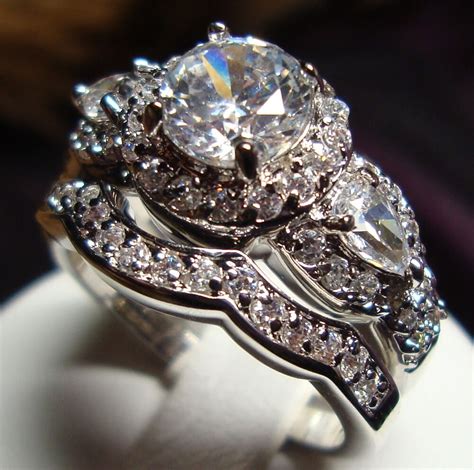 stunning cz vintage style women engagement wedding rings set size