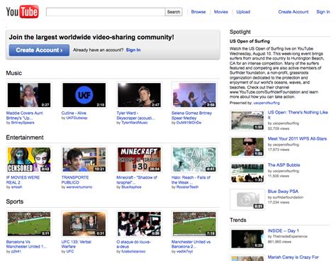 years  youtube website design history  images version museum