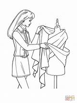 Coloring Pages Dress Designing Barbie Model Top Fashion Drawing Printable Girls Girl Kids sketch template