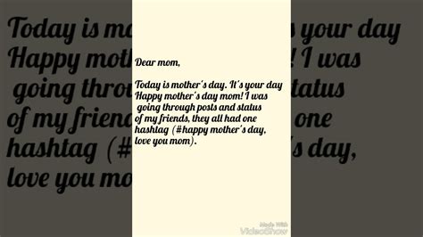 mothers day letter youtube