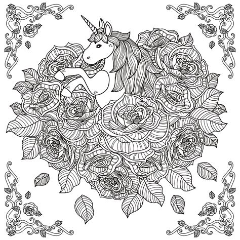 unicorn mandala  kchung unicorns adult coloring pages