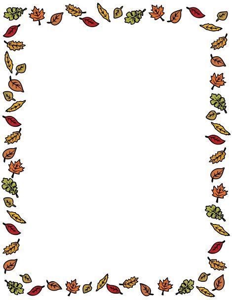 border featuring colorful autumn leaves   page