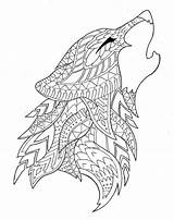 Coloring Pages Wolf Wolves Adult Etsy Colouring sketch template