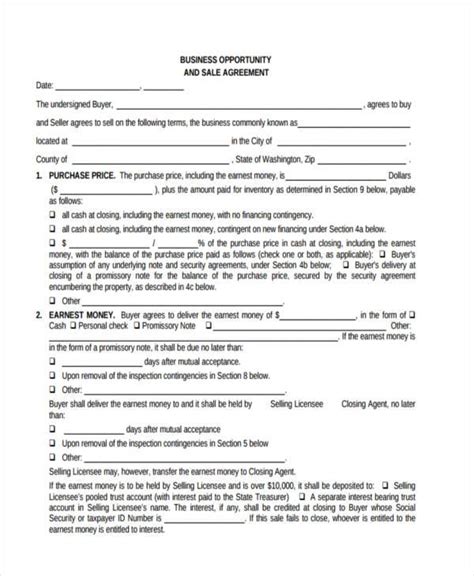 sample business contract forms   ms word