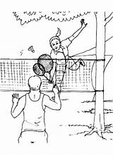 Badminton Spel Kleuren sketch template
