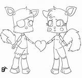 Foxy Mangle Pages Colouring Lineart Chibi Trending Days Last sketch template