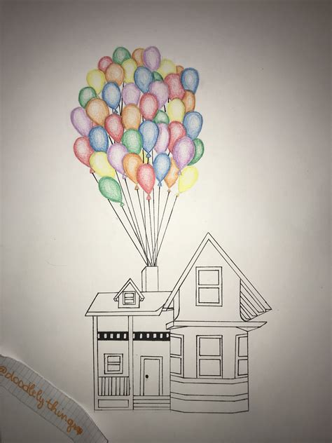 balloon house leer tekenen tekenen illustraties
