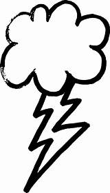 Thunder Lightning Clipart Clip Vector Cloud Outline Storm Sketch Icon Weather Coloring Cliparts Daily Drawing Bolt Svg Small Background Rain sketch template