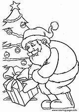 Santa Tree Coloring Claus Christmas Pages Printable Color Book sketch template