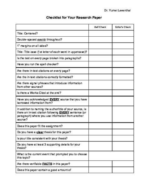checklist   research paper yumei leventhal academiaedu