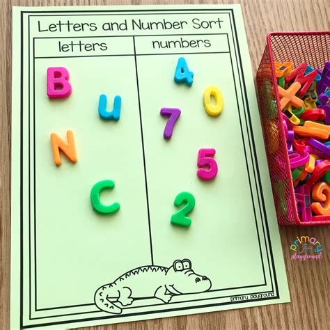 printable letters  numbers sort primary playground