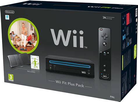 nintendo wii console black  wii fit  includes balance board  wii remote
