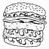 Coloring Food Pages Junk Burger Fast Cheeseburger Unhealthy Color Printable Print Getcolorings Beautiful Colorings Getdrawings Double sketch template