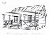 Cabin Draw Wood Sketch Step Drawing Log Houses Pencil Woods Coloring Drawingtutorials101 House Drawings Learn Tutorial Realistic Template sketch template