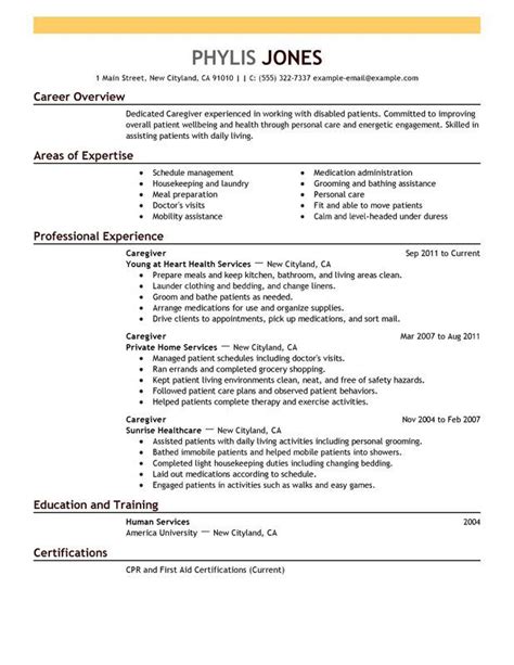 caregiver resume sample  perfect resume job resume examples