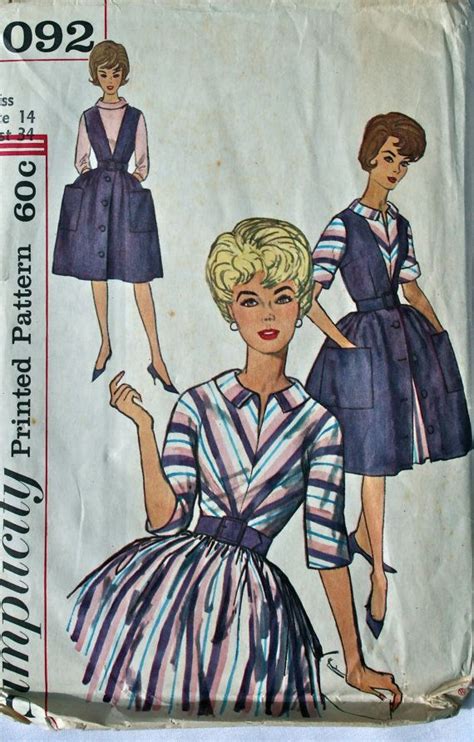 Simplicity 4092 Dress And Jumper 1961 Vintage Sewing