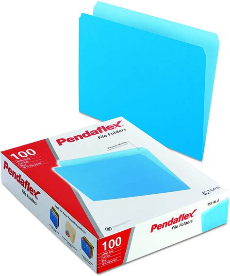 pendaflex  blu pendaflex  tone file folders straight cut top tab
