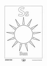 Coloring Kids Pages Sun Abc Colouring sketch template