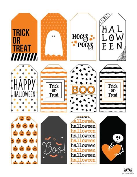 printable halloween gift tags  black  orange designs