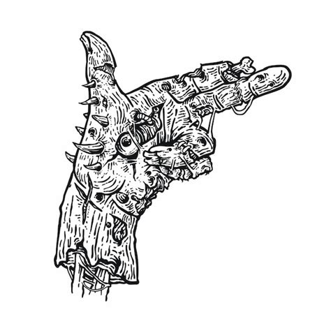 premium vector zombie hand  art hand drawing