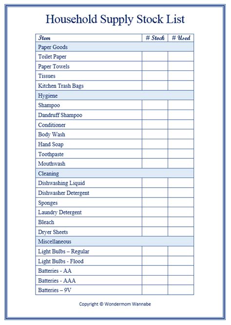 printable household supply list cleaning supplies list cleaning