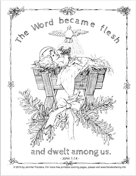 christmas religious coloring pages