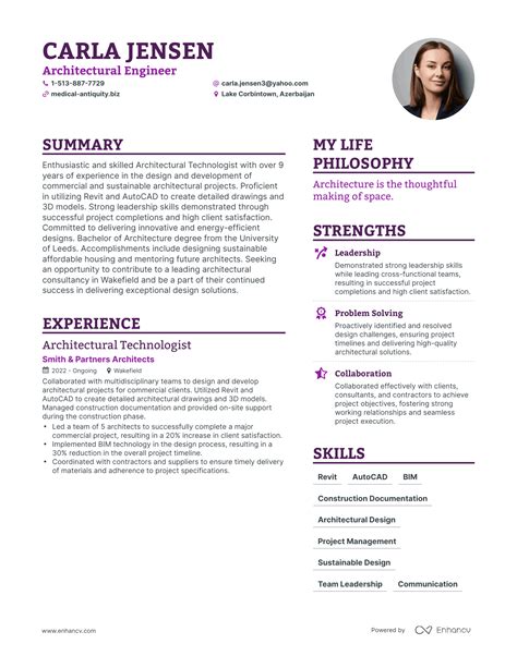 architectural engineer resume examples   guide
