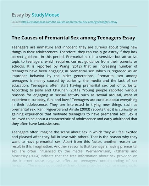 Causes Of Premarital Sex Ponirevo