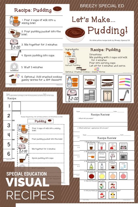 interactive cooking lessons visual recipes  pudding  jello
