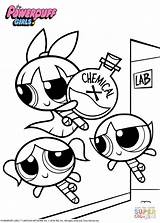 Coloring Pages Girls Powerpuff Chemical sketch template