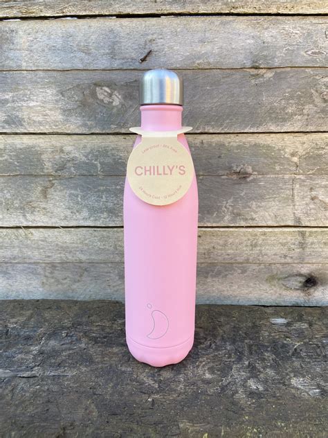 Chillys Bottle 500ml Pastel Pink Railway Cottage