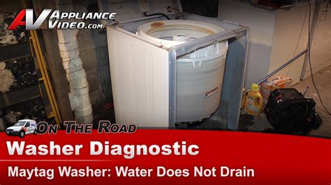 maytag pavaww washer diagnostic water   drain appliance video