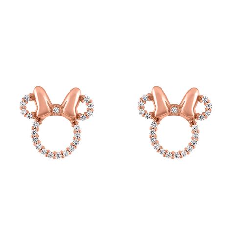 disney rebecca hook earrings minnie mouse rose gold icon